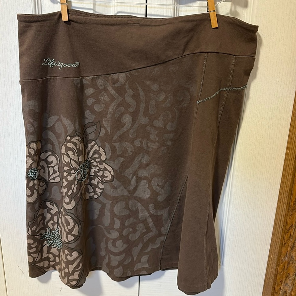 Life is Good Skirt with Embroidery